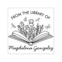 Open Book Flowers Dragonflies From the Library Of