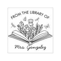 Open Book Flowers Dragonflies Teacher Library