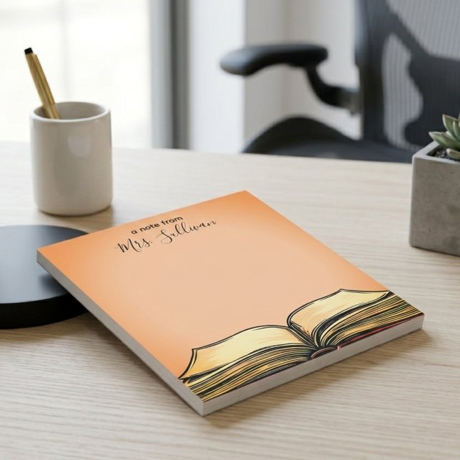 Open Book Illustration Teacher Gift Notepad (Creator Uploaded)