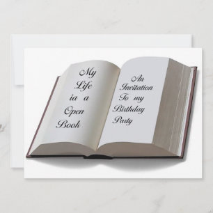 Open Book invitation card