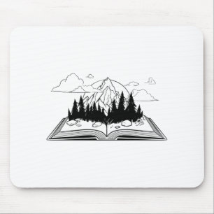 Open book mountain mouse mat