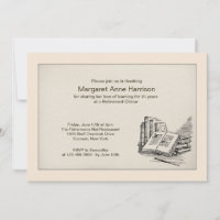 Open Book Retirement Dinner Invitation