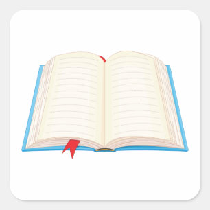 Open Book Square Sticker