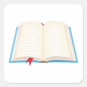 Open Book Square Sticker
