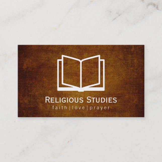 Open Book (Vintage Texture) Business Card (Front)