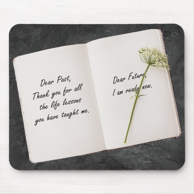 Open Book With Inspirational Quote Mouse Mat (Front)