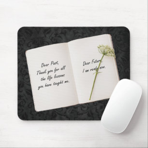 Open Book With Inspirational Quote Mouse Mat