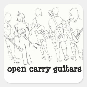 open carry guitars square sticker