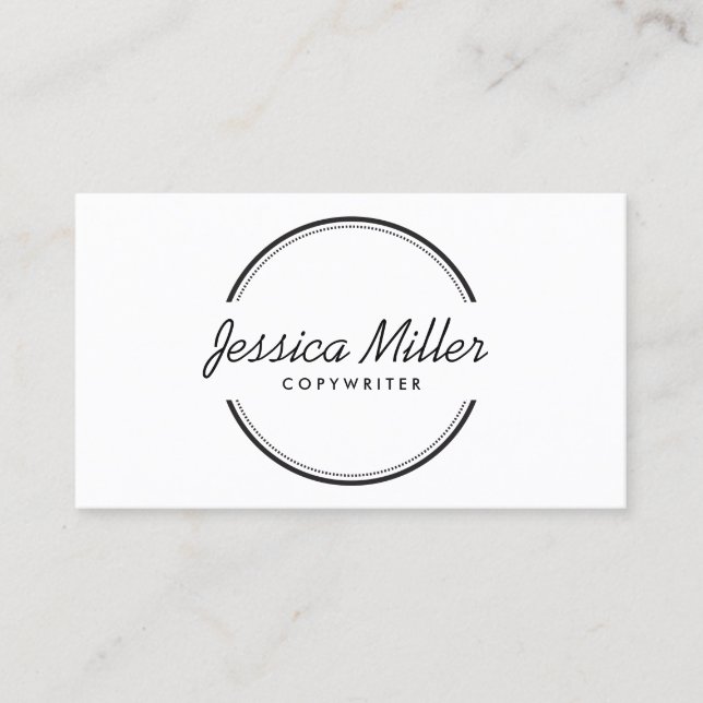 OPEN CIRCLE LOGO in BLACK & WHITE Business Card (Front)