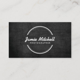 OPEN CIRCLE LOGO on BLACK WOOD Business Card