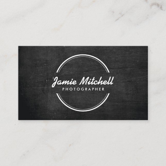 OPEN CIRCLE LOGO on BLACK WOOD Business Card (Front)