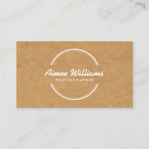 OPEN CIRCLE LOGO on TAN CARDBOARD Business Card