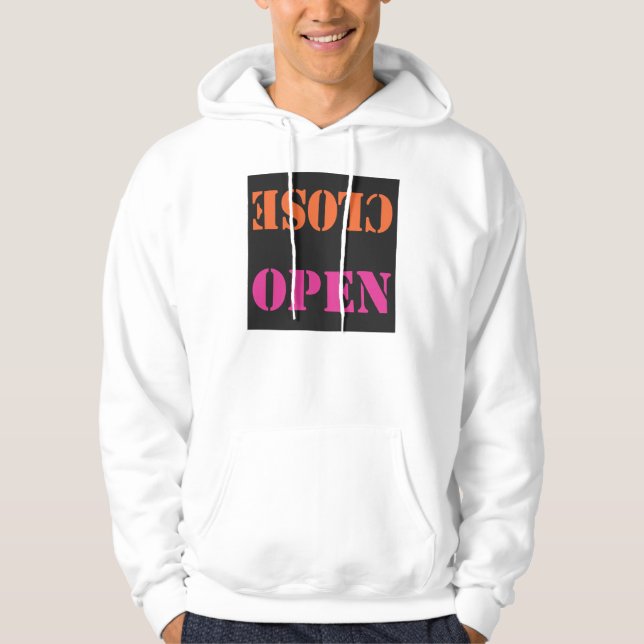 OPEN CLOSE ON BLACK HOODIE (Front)
