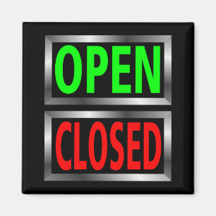 Open Closed Signs Vector Clipart Magnet
