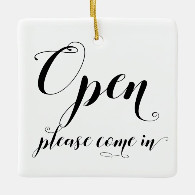 Open Closed Store Window Glass Door Sign Ornament (Front)