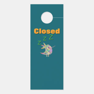 OPEN / CLOSED Teal   Door Hanger