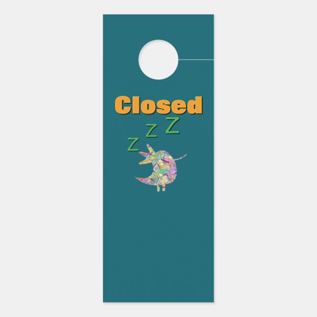 OPEN / CLOSED Teal   Door Hanger (Back)