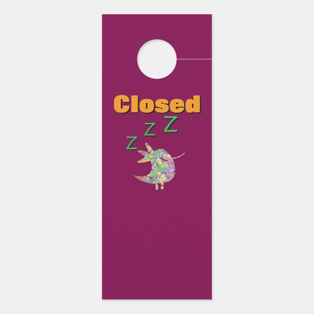 OPEN / CLOSED Wine   Door Hanger (Back)
