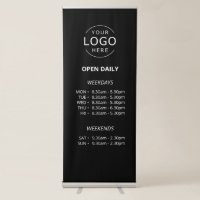 Open Daily Business Hours Your Own Logo Store Sign