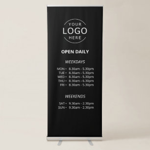 Open Daily Business Hours Your Own Logo Store Sign