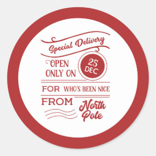 Open December 25th Christmas Stickers