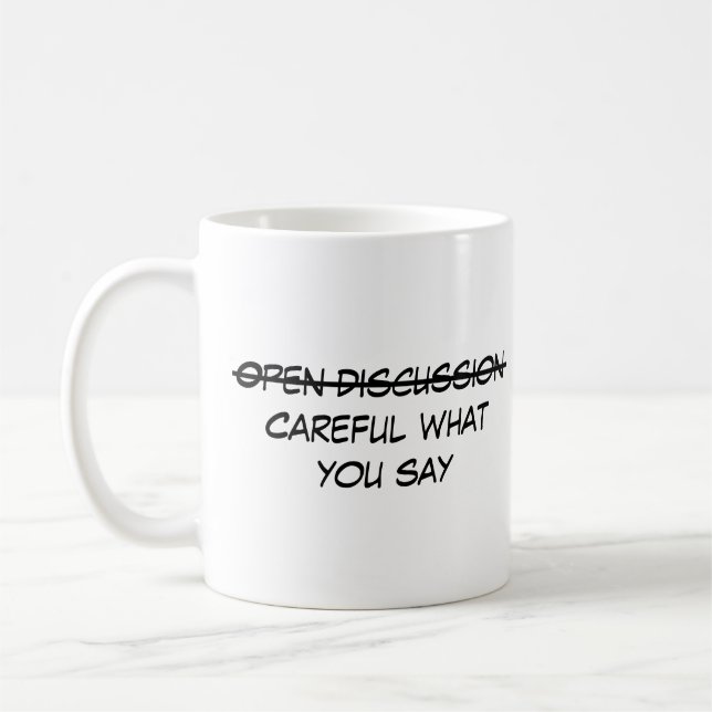Open discussion coffee mug (Left)