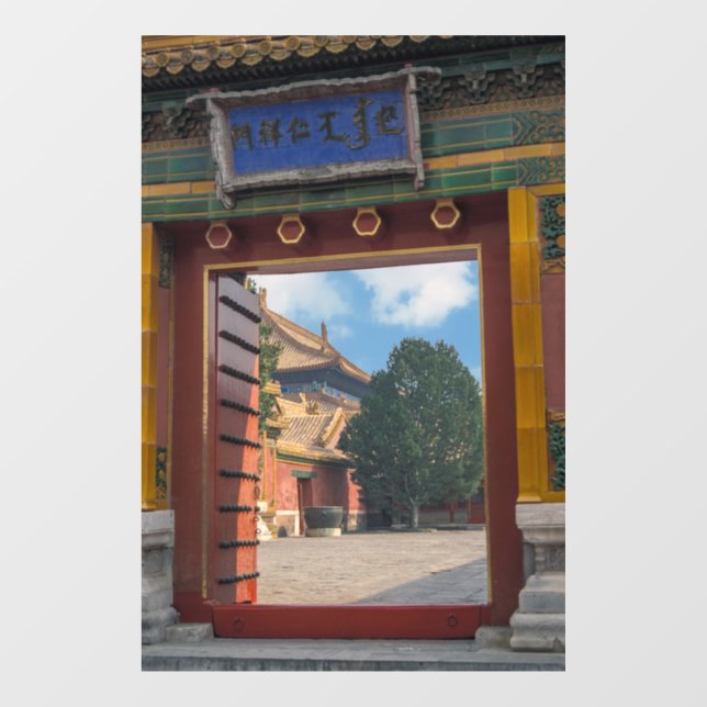 Open door at the forbidden city - Beijing, China Window Cling (Sheet)