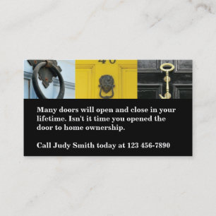 Open Door To Home Ownership Real Estate Business Card