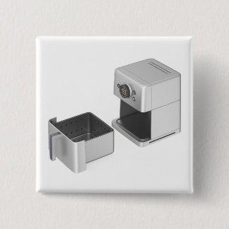 Open empty air fryer 15 cm square badge