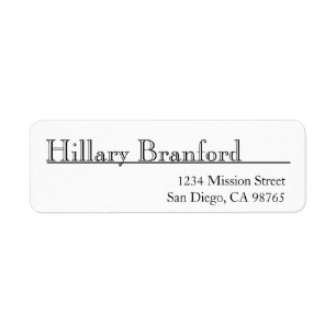 Open face elegant black white return address