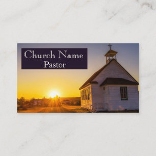 Open Field Rustic Sunrise Church Pastor Business Card
