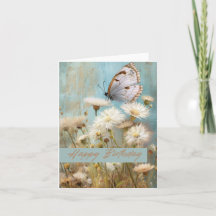 Open Folded Happy Birthday Flower Butterfly