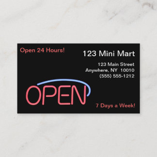Open For Business Card