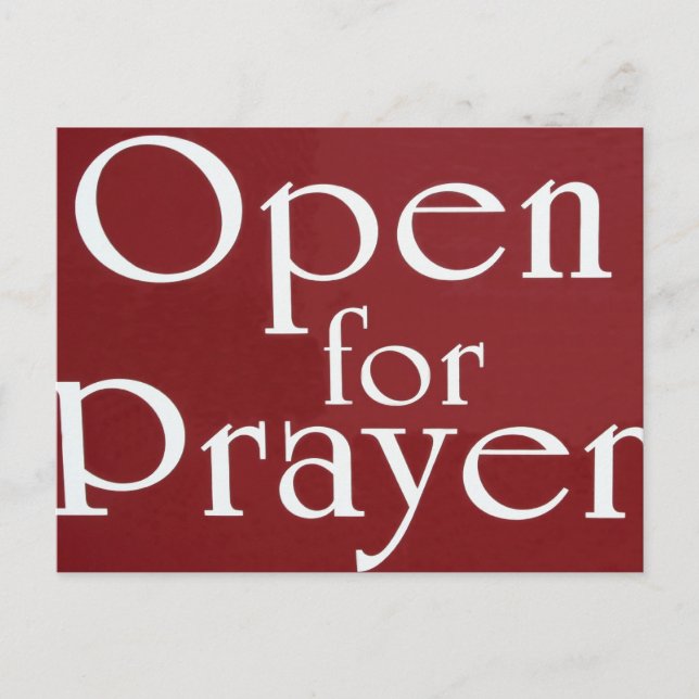 Open For Prayer Sign Postcard (Front)