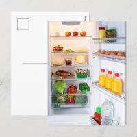 Open fridge filled with food