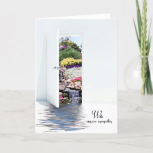 Open garden door sympathy card