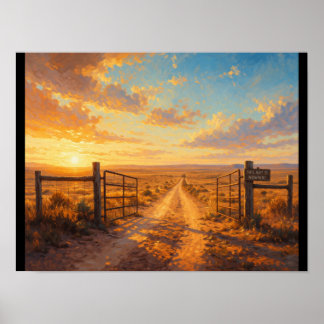 Open gate leading to nowhere poster