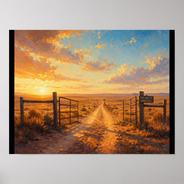 Open gate leading to nowhere poster (Front)