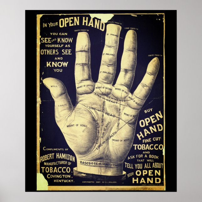 Open Hand Palmistry Vintage Ad | POSTER (Front)