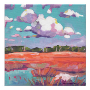 Open Hay Field Art Poster