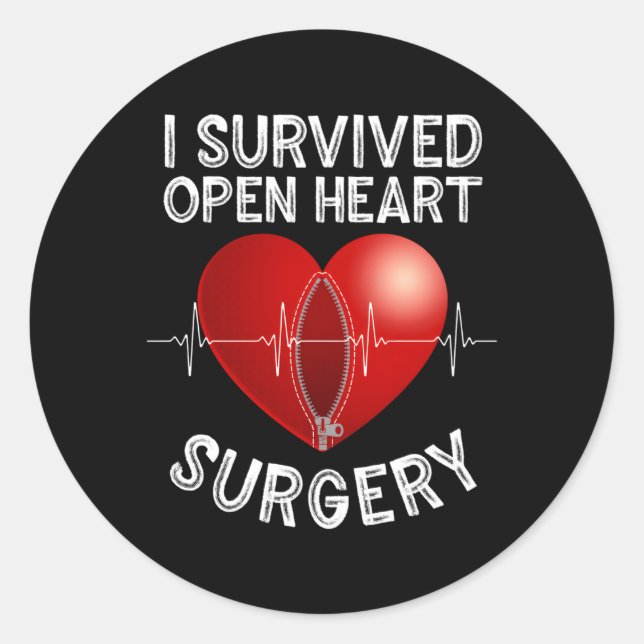 Open He Surgery Survived He Attack Classic Round Sticker (Front)