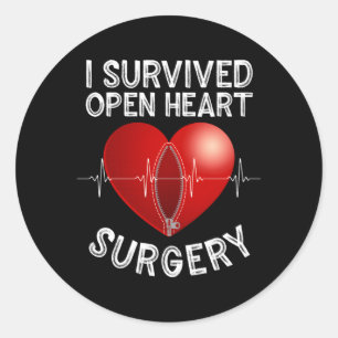 Open He Surgery Survived He Attack Classic Round Sticker
