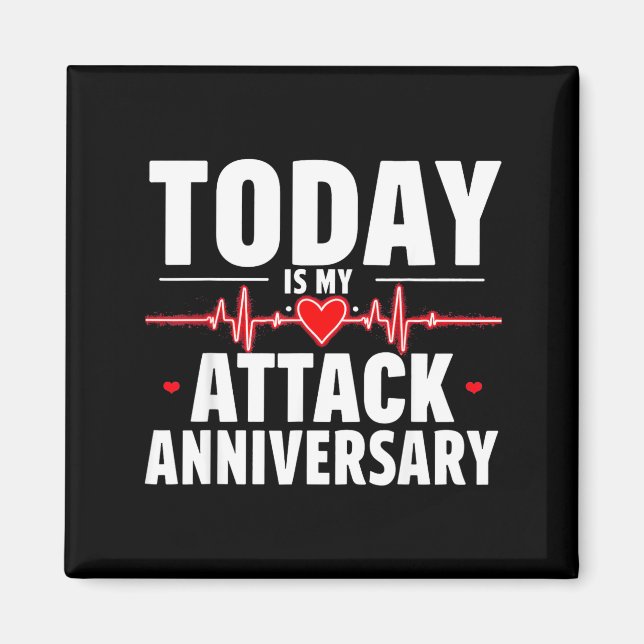 Open Heart Diseases Heart Attack Anniversary Surge Magnet (Front)