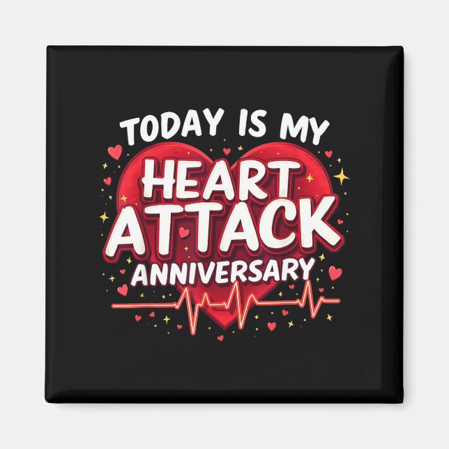 Open Heart Diseases Heart Attack Anniversary Surge Magnet (Front)
