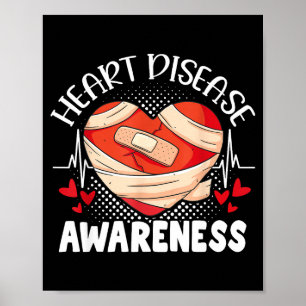 Open Heart Surgery Byp Awareness Heart Heart Disea Poster