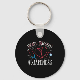 Open Heart Surgery Byp Awareness Heart Heart Surge Key Ring