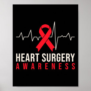 Open Heart Surgery Byp Awareness Heart Heart Surge Poster
