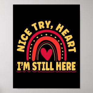 Open Heart Surgery Byp Awareness Heart I Never Tho Poster