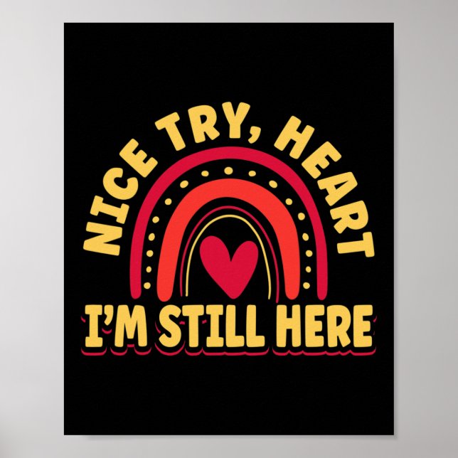 Open Heart Surgery Byp Awareness Heart I Never Tho Poster (Front)