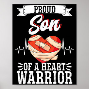 Open Heart Surgery Byp Awareness Heart Proud Son O Poster